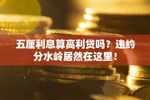 济南五厘利息算高利贷吗？违约分水岭居然在这里！