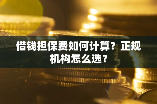 济南借钱担保费如何计算？正规机构怎么选？