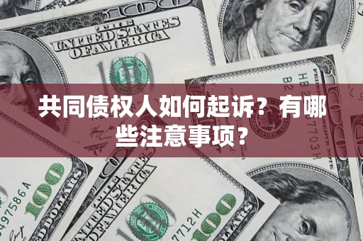 济南共同债权人如何起诉？有哪些注意事项？